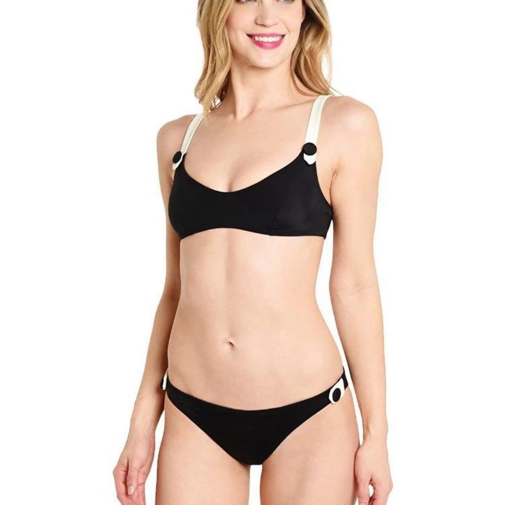 SOLID & STRIPED Tessa Top Black & Cream L